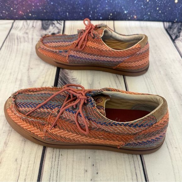Twisted X Womens 9.5 Hooey Loper Shoe Moc Toe WHYC002 Southwestern Aztec Chevron - Picture 7 of 8